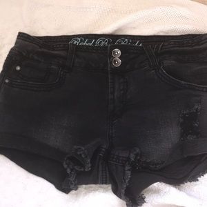 Black Denim Shorts